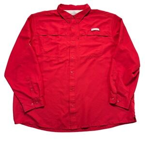 Realtree Fishing Mens 3XL Brick Red Long Sleeve Performance Shirt